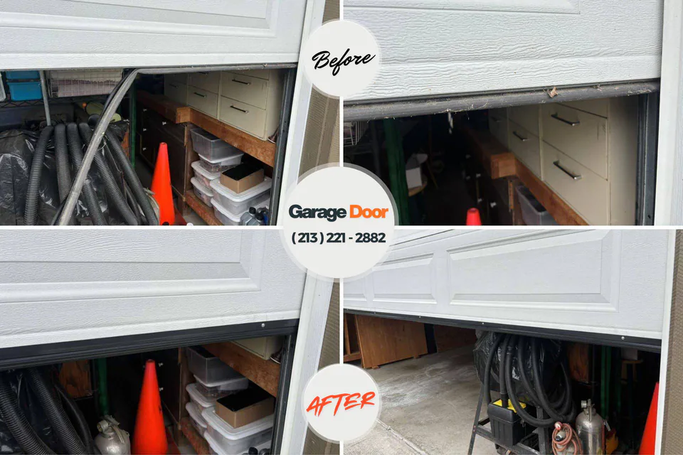 Before and after: garage door repair Durant, OK